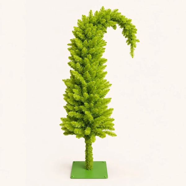 Künstlicher Weihnachtsbaum 90 cm gebogen, hellgrün, PVC, mit Standfuß