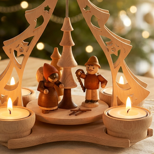 Ansicht 6: Weihnachtspyramide mit Figuren.