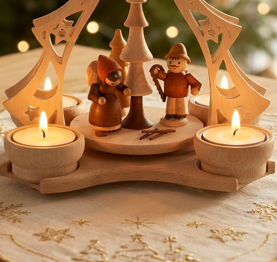 Ansicht 7: Weihnachtspyramide mit Figuren.