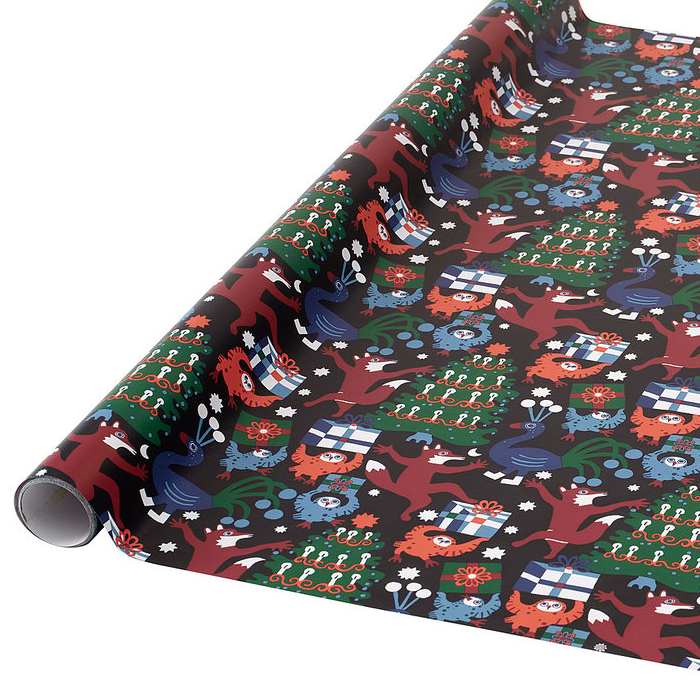 Detail eines enthaltenen Artikels aus: Weihnachts-Geschenkpapier, 6 Rollen à 3 m. Die Hauptansicht zeigt das vollständige Set.