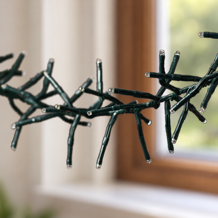 Ansicht 5: LED-Clusterlichterkette mit grünem Kabel.