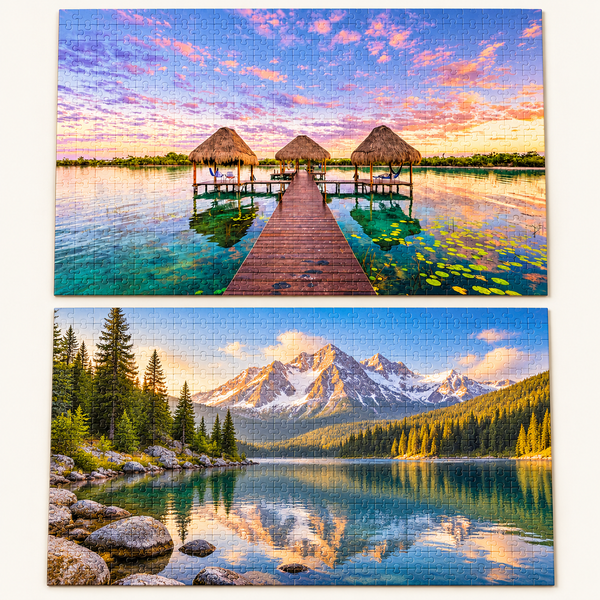 Puzzle-Set für Erwachsene, 2 Landschaftsmotive