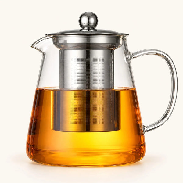 Glas-Teekanne mit Edelstahl-Sieb 950 ml
