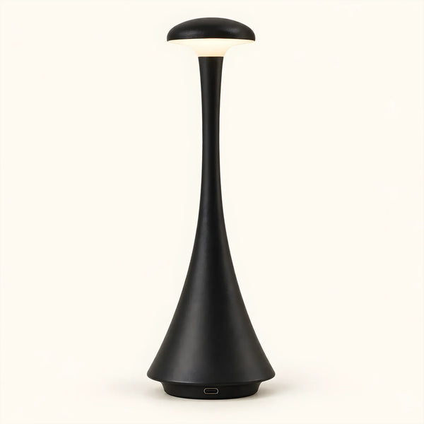 Nachttischlampe in Pilzform, 26,5 cm, mit Akku