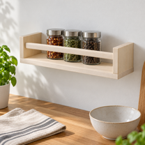 Detail eines enthaltenen Artikels aus: Gewürzregale aus Holz im 2er-Set, je 40 cm. Die Hauptansicht zeigt das vollständige Set.