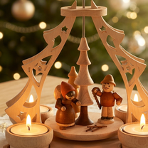 Ansicht 8: Weihnachtspyramide mit Figuren.