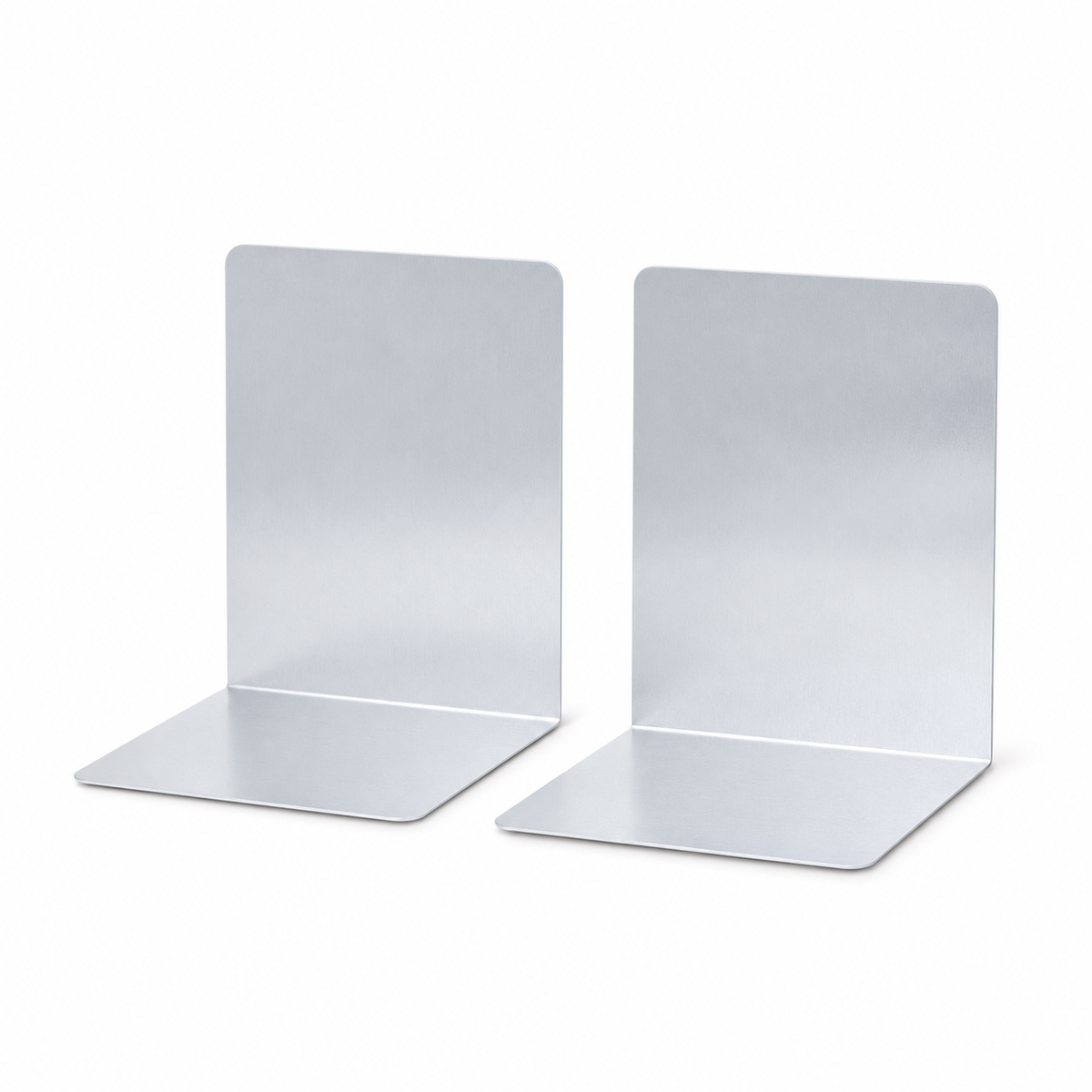 Ansicht 1: Buchstützen in Silber.