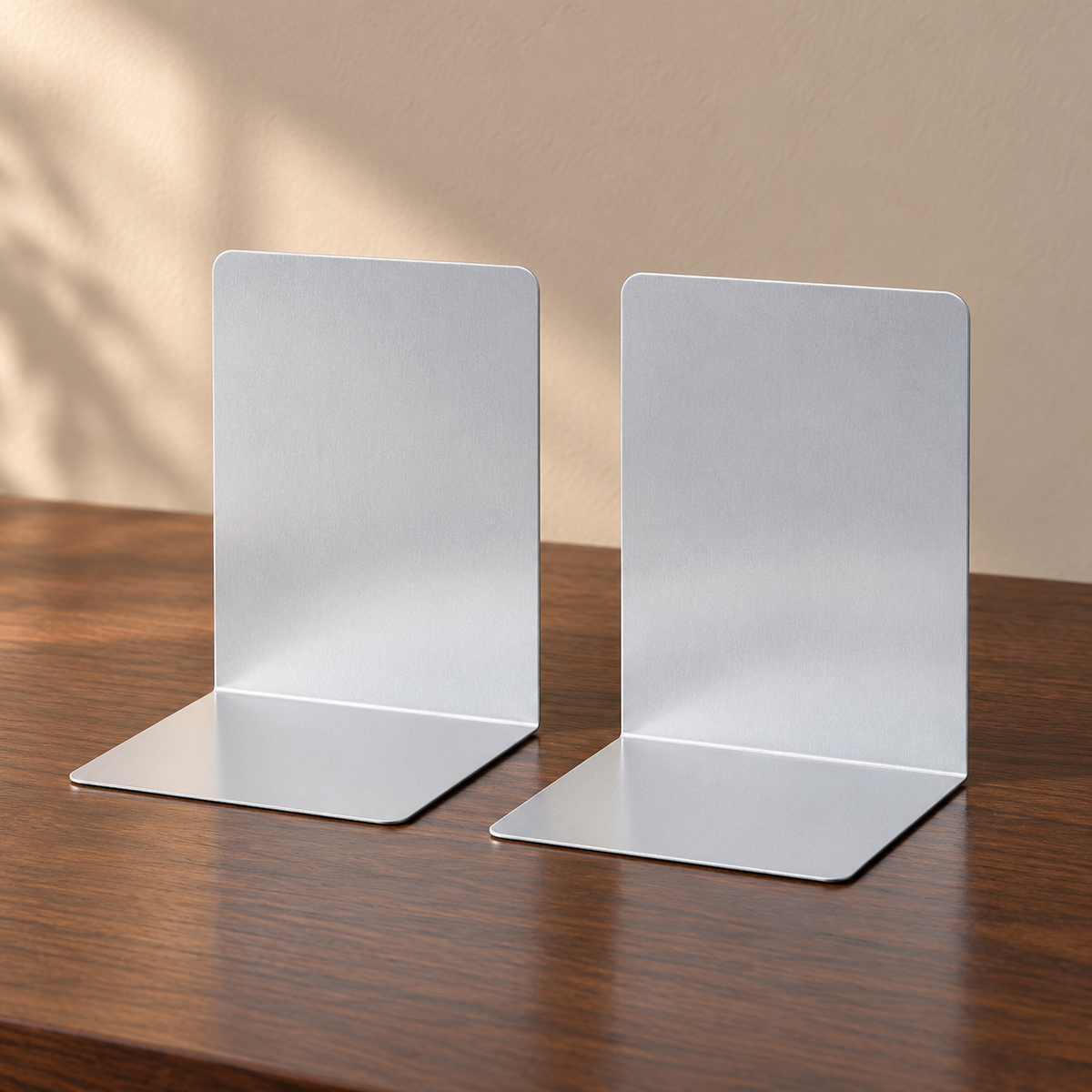 Ansicht 4: Buchstützen in Silber.