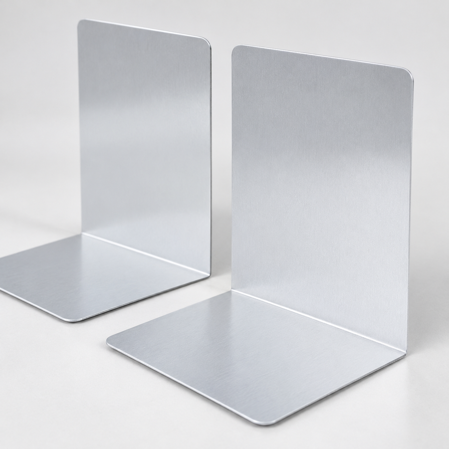 Ansicht 5: Buchstützen in Silber.