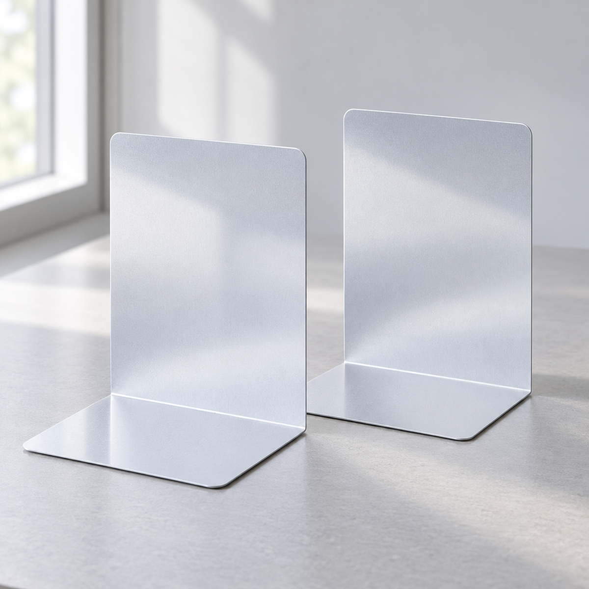 Ansicht 8: Buchstützen in Silber.