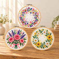 3 florale Diamond-Painting-Projekte, fertige Ergebnisdarstellung, Ansicht 4