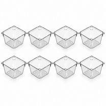 Acht gleiche transparente Schubladen-Organizer, vollständiges 8er-Set